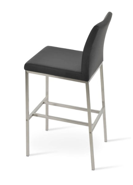 Aria Counter and Bar Stools - Chrome, Stainless or Black Powder-coated Base - Parliament Interiors